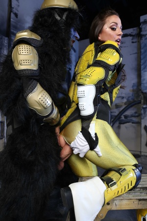 The yellow banger Abigail Mac gets her suit ripped & her pussy pounded