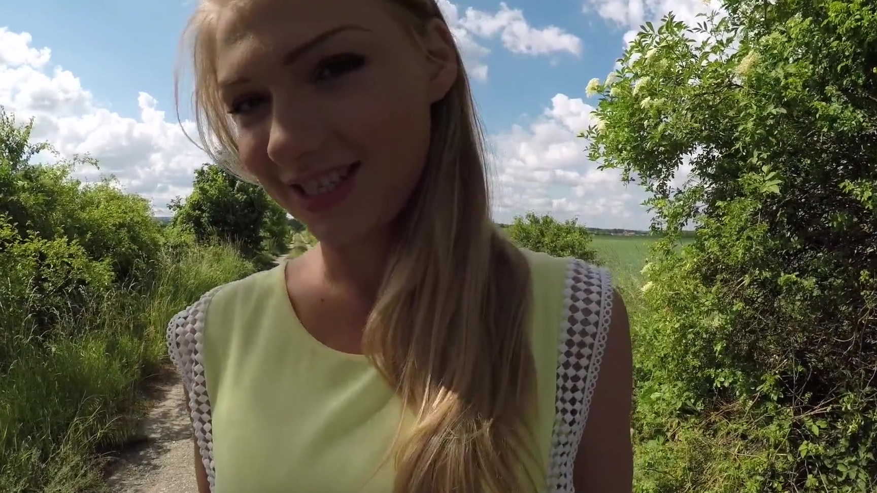 Russian Lucy Heart sucks cock & takes a ride on it for a creampie outdoors  (Martin Gun, Lucy Heart in Public Agent)